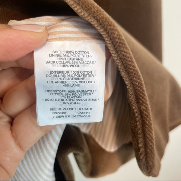 J Crew Parke Velvet Blazer in Brown Chestnut Size 2P - Picture 5 of 7